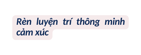 Rèn luyện trí thông minh cảm xúc